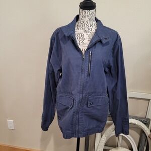 Volcom Men's SZ M Windstunner zip front jacket Blue Canvas Bomber Street‎ Casual